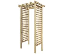 Premier Garden Supplies Wooden Garden Arch 8Ft High X 4Ft Wide, Privacy Square Trellis Side Panels Archway For Outdoor Lawn, Patio & Entrances