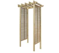 Premier Garden Supplies Wooden Garden Arch 8Ft High X 4Ft Wide, Slatted Trellis Side Panels Archway For Outdoor Lawn, Patio & Entrances
