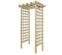 Premier Garden Supplies Wooden Garden Arch 8Ft High X 4Ft Wide, Square Trellis Side Panels Archway For Outdoor Lawn, Patio & Entrances