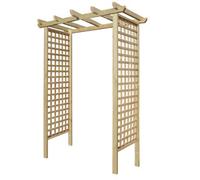 Premier Garden Supplies Wooden Garden Arch 8Ft High X 6Ft Wide, Privacy Square Trellis Side Panels Archway For Outdoor Lawn, Patio & Entrances
