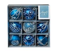 Premier Glitter Bauble (Pack Of 9) Midnight Blue (6Cm)
