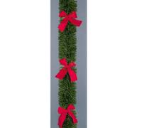 Premier Green Christmas Decorative Garland With Red Bows 2.7M X 10Cm