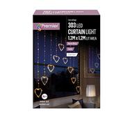 Premier Heart Shape V Curtain 303 Warm White LED 1.2m - LV213454WW