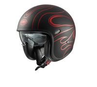 Premier Vintage FR Chromed, open face helmet S Matt-Black/Red