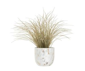 Premier Homewares Grass Plant In Round Ceramic Pot Rustic Home Office Decor Artificial Plants For Indoors Faux Plants With Ceramic Plant Pot 66cm x 57cm x 66cm