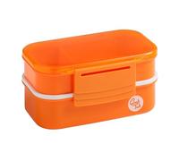 Premier Houseware Orange Lunch Box | Lunchbox with Compartments and Cutlery | Plastic Meal Organizer for Kids and Adults | Multi Compartment Box for School and Office