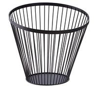 Premier Houseware Tall Oblique Basket With Matte Black Frame/Flat Metallic Base Picnic Basket For Bread/Minimal Accent Hamper Baskets For Gifts/Matte Black Basket Dimensions W28 x D28 x H26cm.