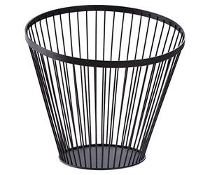 Premier Houseware Tall Oblique Basket With Matte Black Frame/Flat Metallic Base Picnic Basket For Bread/Minimal Accent Hamper Baskets For Gifts/Matte Black Basket Dimensions W28 x D28 x H26cm.