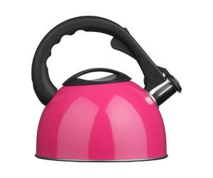 Premier Houseware Whistling Kettle Travel Kettle Heat Resistant Handle Coffee Kettle Stainless Steel Kettle Hot Pink Kettle Stove Kettle 2.5 L 22Hx23Wx20D