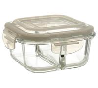 Orsina 2, Section Square Glass Container With Lid - 520Ml, Borosilicate Glass With Airtight Silicone Seal