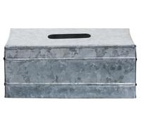 Premier Housewares 0507177 Rectangular Tissue Box Elegant Silver, Galvanized Steel Construction, Spacious Design for Standard Tissue Boxes, 22 x 12 x 9 cm
