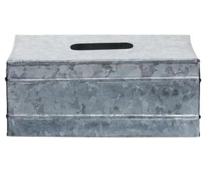 Premier Housewares 0507177 Rectangular Tissue Box Elegant Silver, Galvanized Steel Construction, Spacious Design for Standard Tissue Boxes, 22 x 12 x 9 cm