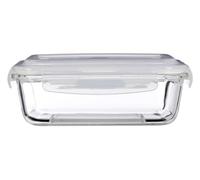 Premier Housewares 1040ml Glass Container Clear Borosilicate Glass Durable Heat And Scratch Resistant Airtight BPA-free Lid Food Container Kitchen 15cm x 8cm x 20cm