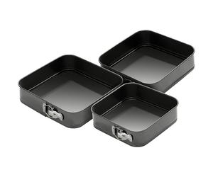 Premier Housewares 104267 Cake Tins Set Of 3 Baking Tins Pie Tin Springform Cake Tin Cake Baking Tin Small Cake Tins Mini Cheesecake Tins Black H7 x