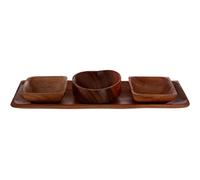 Premier Housewares 1104623 Socorro Serving Dish Set, 5 x 41 x 13 cm - Acacia Wood, Brown