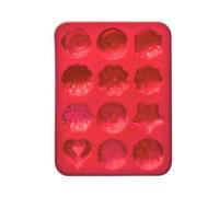 Premier Housewares 12 Flower Cake Mould Tray - Hot Pink