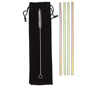 Premier Housewares 1405398 Mimo Reusable Drinking Straws, Metal, Multicoloured