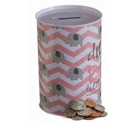 Premier Housewares 1411326 Dream Big Money, Tin, Pink, 10 x 10 x 15 cm