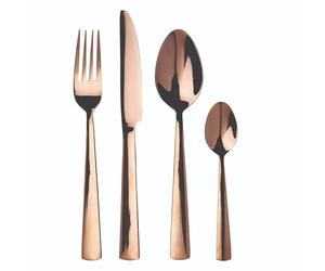 Premier Housewares 16 Piece Rose Gold Flatware Set | Durable Stainless Cutlery | Chic Dining Utensils | Polished Metallic Kitchen Utensils | Perfect for Gifting or Table Setting