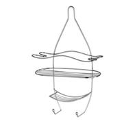 Premier Housewares 1600563 3-Tier Shower Caddy with Hooks, 28.5 x 46 cm - Chrome