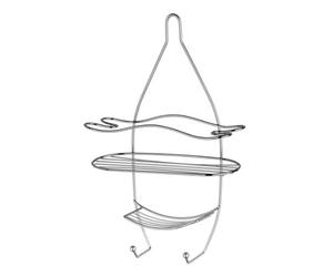 Premier Housewares 1600563 3-Tier Shower Caddy with Hooks, 28.5 x 46 cm - Chrome