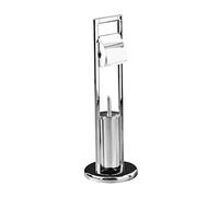 Premier Housewares Toilet Brush & Roll Holder Chrome - Silver, Silver