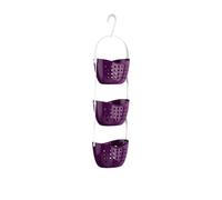 Premier Housewares 1601486 3-Tier Shower Caddy / Shelf Purple Small Storage Baskets / Hanging Organiser Plastic Bathroom Caddy / Shower Organiser 23 x