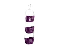Premier Housewares 1601486 3-Tier Shower Caddy / Shelf Purple Small Storage Baskets / Hanging Organiser Plastic Bathroom Caddy / Shower Organiser 23 x 17 x 83