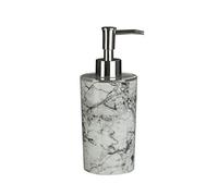 Premier Housewares 1601582 Rome Soap Dispenser, Marble Effect, Plastic - Grey 7 x 8 x 18 cm