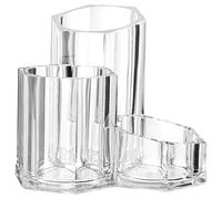 Premier Housewares 1601606 Cosmetics Organiser, 3 Compartment, Clear, PS - Polystyrene, 13.4 x 13.4 x 12 cm