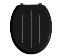 Premier Housewares 1604097 Toilet Seat Black Toilet Seats Soft Close Zinc Toilet Seat Fittings Alloy Toilet Seats - Black 46 X 37 X 6 Cm