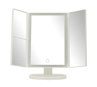 Premier Housewares 180 Degree Rotatable Tri Fold White Table Mirror, Trifold Design Table Mirror, Versatile Small Table Mirror White One Size