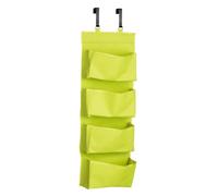 Premier Housewares 1901116 4-Tier Over Door Hanging Organiser - Lime Green H90 x W20 x D34cm