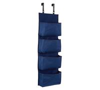 Premier Housewares 1901756 4-Tier Over Door Hanging Organiser, Dark Blue, 10 x 34 x 90 cm