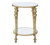 Premier Housewares 2 Tier Gold Finish Side Table Bedside Tables Design Tall Lamp Table Contemporary 41 x 41 x 59