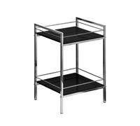 Premier Housewares 2 Tier Shelf Unit with Chrome Frame - 51 x 34 x 30 cm, Black