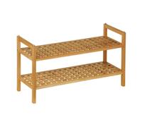 Premier Housewares 2-Tier Walnut Wood Shoe Rack, 40 x 70 x 27 cm