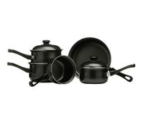 Premier Housewares 204202 Carbon Steel Belly Pan Set, Black, 5 Piece