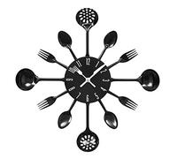 Premier Housewares 2200502 Cutlery Wall Clock - Black , H33 x W33 x D4cm