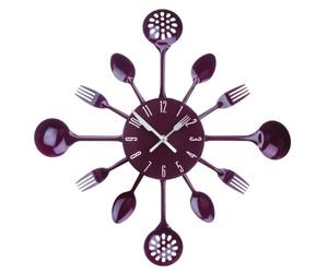 Premier Housewares 2200668 Purple Wall Clock Kitchen Themed Kitchen Clocks Wall Metal Wall Clocks For Living Room Frameless Wall Clock Modern Wall Clock 33x33x5