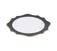 Premier Housewares 24 pc Plate Set black Dinner Plates Charger Plates Flower Design Contemporary Small Plates Daily Use Charger Plate w33 x d33 x h2cm
