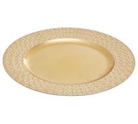 Premier Housewares 24 pc Plate Set Gold Dinner Plates Charger Plates Round Contemporary Small Plates Daily Use Charger Plate w33 x d33 x h2cm