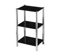 Premier Housewares 2401187 3 Tier Unit Black Glass Shelves70 x 41 x 31 cm