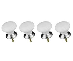 Premier Housewares 2490011 Classic Design Drawer Knobs - Set of 4, White