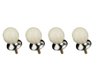 Premier Housewares 2490016 Retro Style Drawer Knobs - Set of 4, Ivory