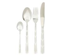 Premier Housewares 24Pc Cutlery Set|Stainless Steel Spoons, Knives and Forks Set|Silver Etched Finished Cutlery Set for 4|24 Pc Knife Fork Spoon Set with Etched Detail Handles