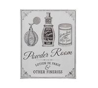 Premier Housewares 2800765 Powder Room Wall Plaque - Grey 1x20x25 cm