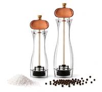 Premier Housewares 2pc Salt and Pepper Mill Set, Copper Top Grinders