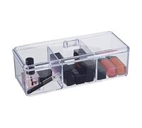 Premier Housewares 3 Compartment Cosmetics Organiser With Lid/Makeup Organiser Drawer/Storage Skincare Organiser/Cosmetics Box/Skincare Storage Box
