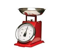 Premier Housewares 3 kg Retro Style Kitchen Scale with Stainless Steel Bowl - Red
